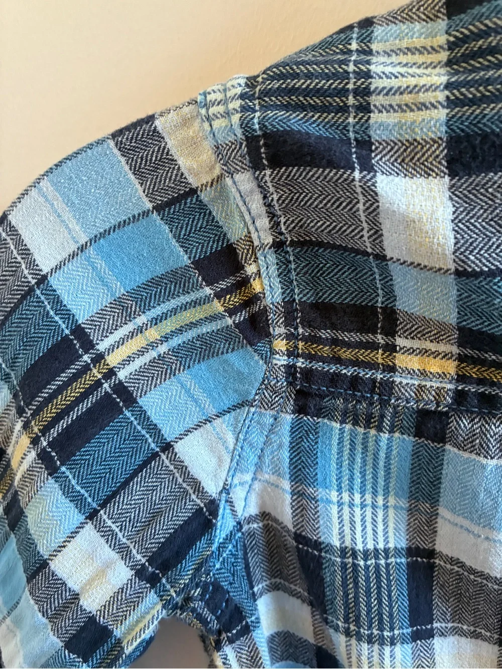 OshKosh B'gosh Light & Navy Blue Plaid Button-Down Shirt